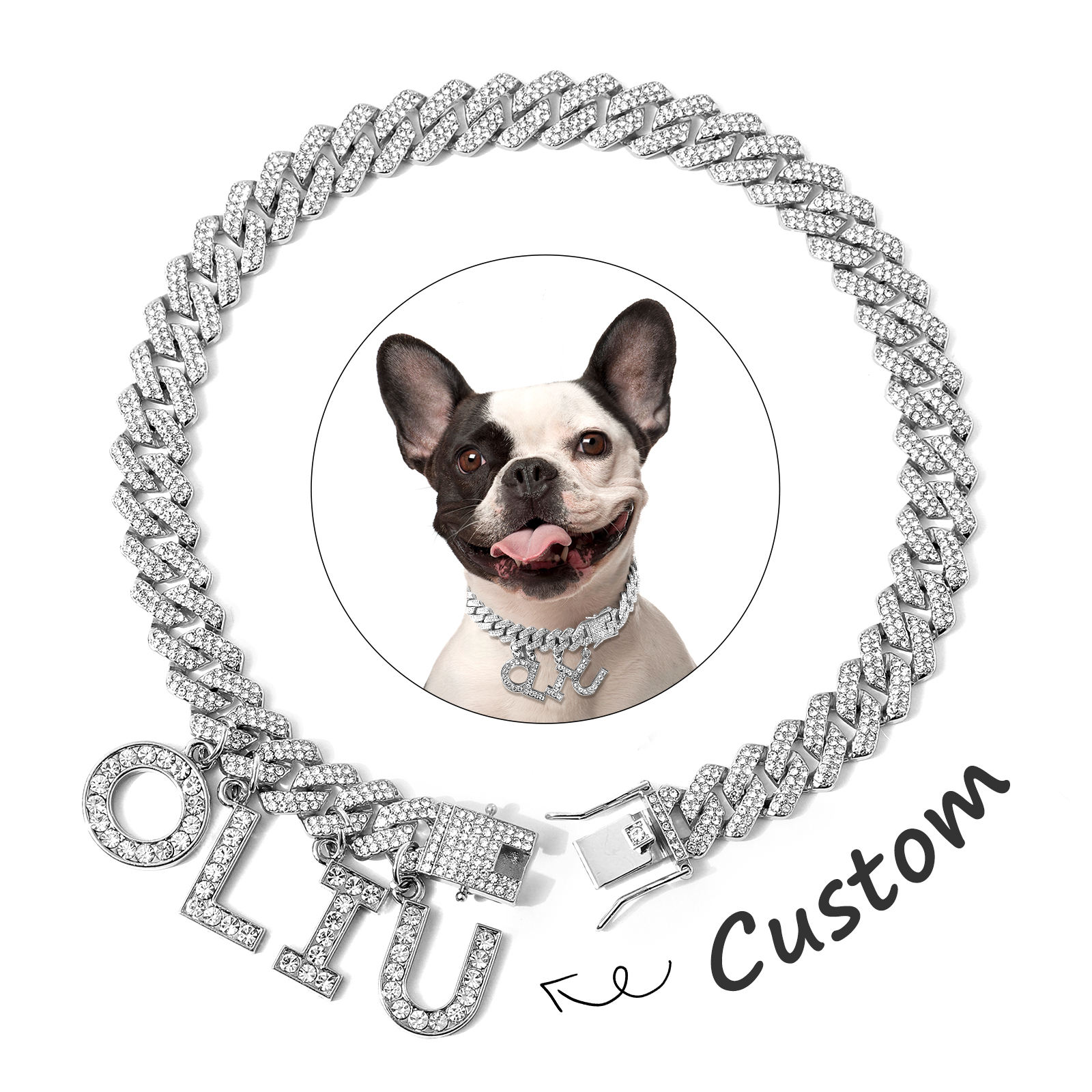 Luxury Alloy Dog Firewood Walking Collar (Customisable)
