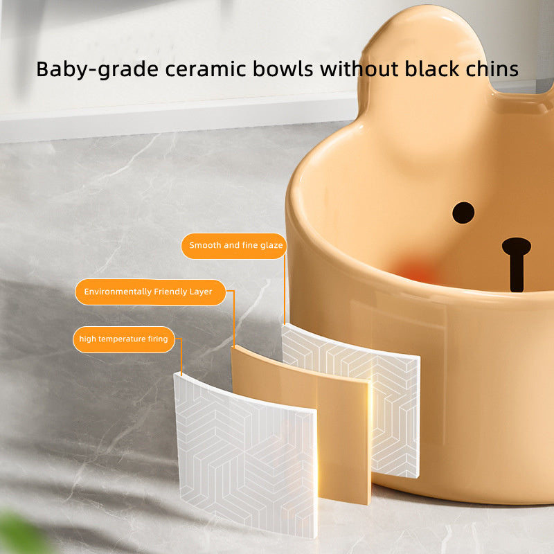Blush Critter Ceramic Pet Bowl - Cute Character Design