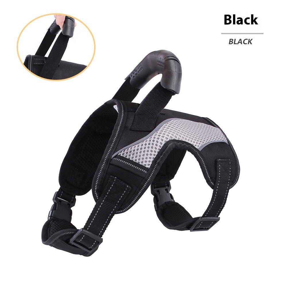 Premium Anti-Pull Harness – Medium to Large Dogs | Bright Red, Black & Camouflage Blue | S–XL