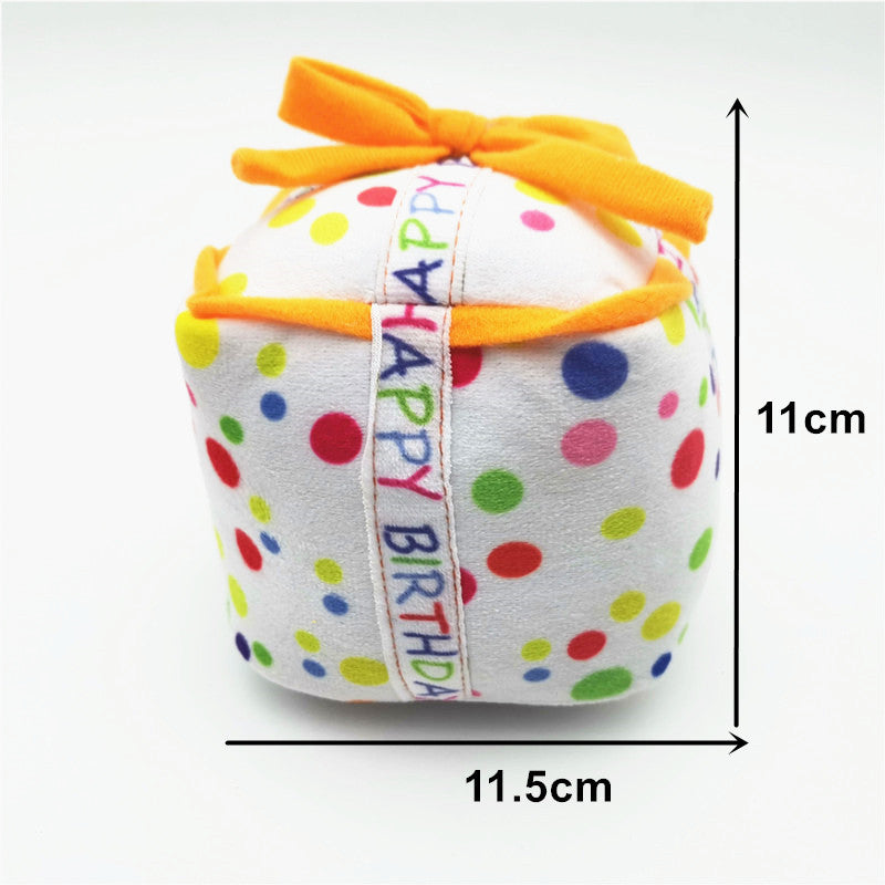 Dog Birthday Cake Plush Toy Set - Squeaky & Soft (Multi Set OR Single Item Option)