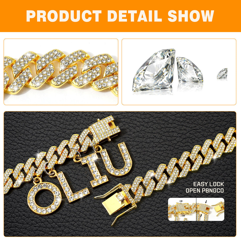 Luxury Alloy Dog Firewood Walking Collar (Customisable)