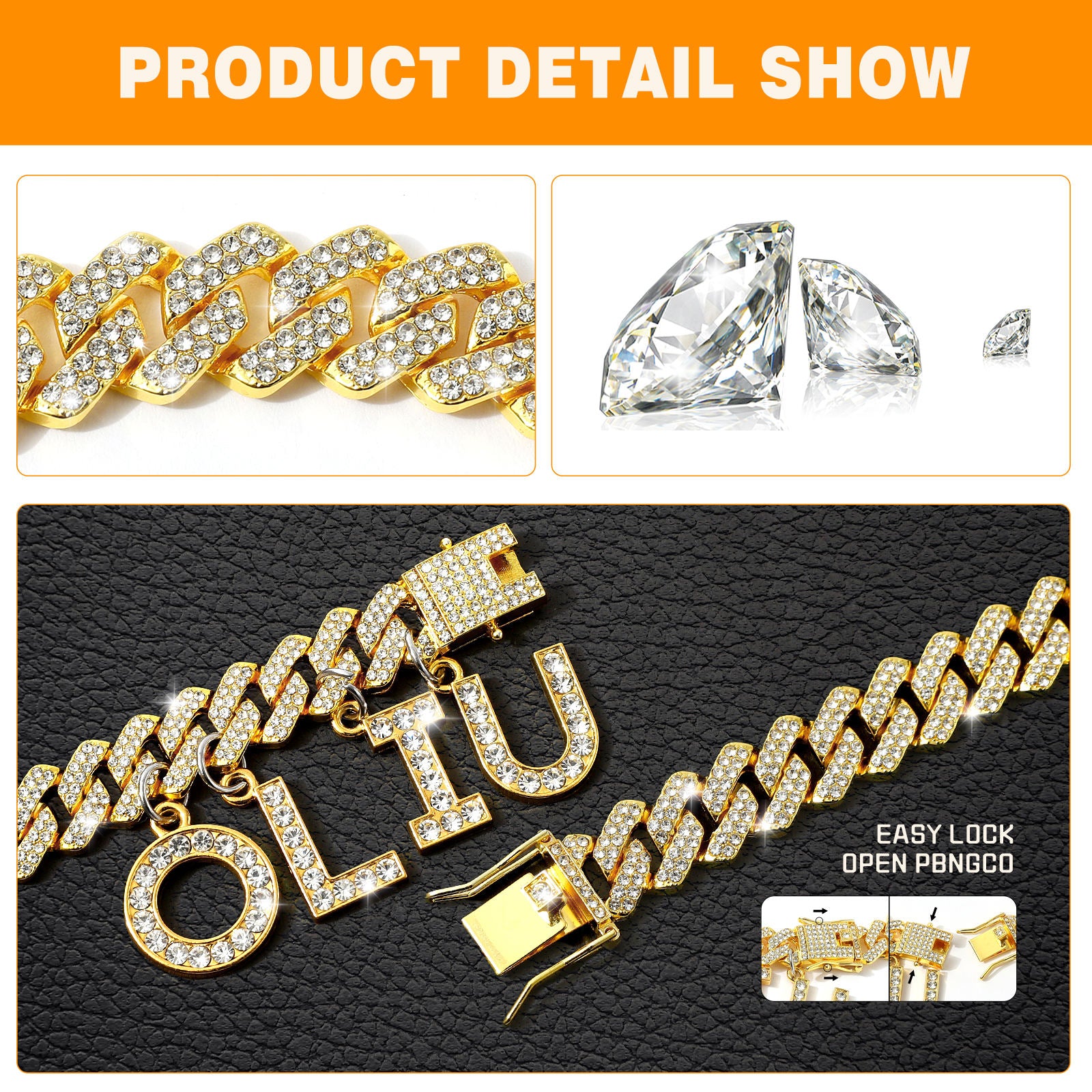 Luxury Alloy Dog Firewood Walking Collar (Customisable)