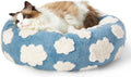 Jacquard Donut Pet Bed - Shaggy Plush with Anti-Slip Base