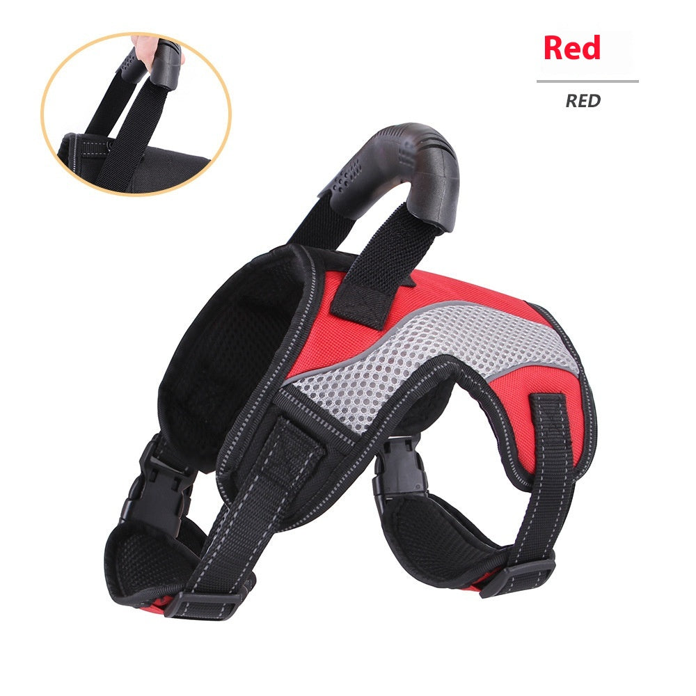 Premium Anti-Pull Harness – Medium to Large Dogs | Bright Red, Black & Camouflage Blue | S–XL
