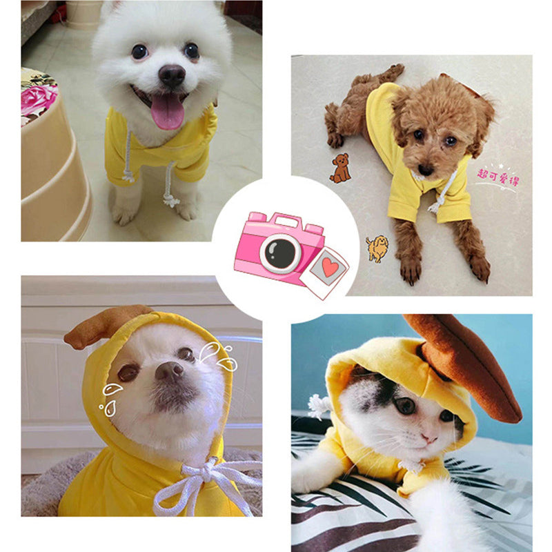 Cute Fruit Print Dog Hoodie - Warm Fleece Winter Coat
