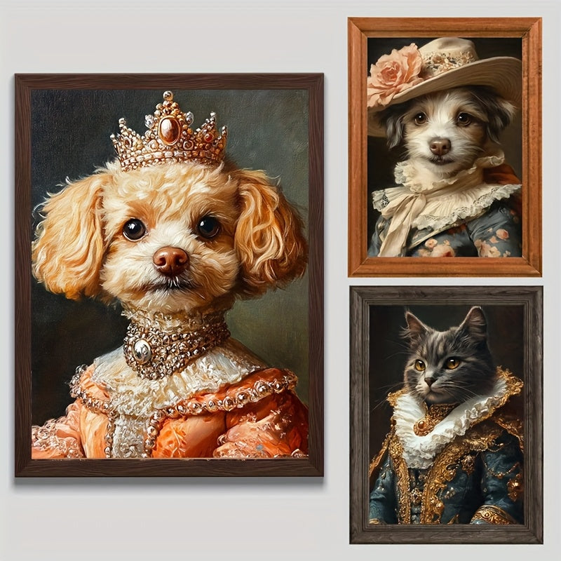 Custom Pet Portrait Poster - Vintage Renaissance Royal Style, Dog & Cat Art Print, 2 Sizes