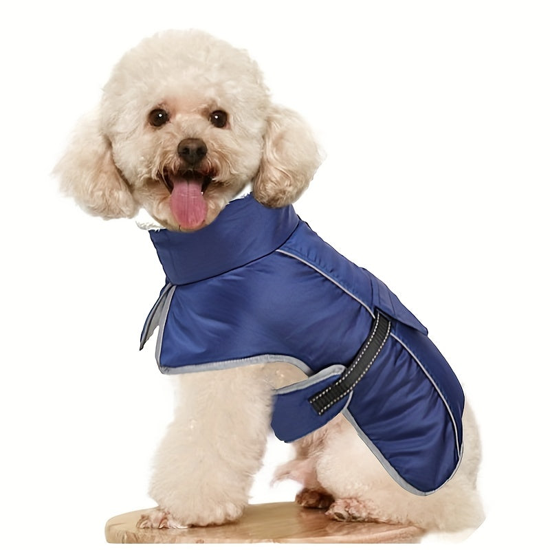 Waterproof Fleece Dog Coat – Windproof Winter Jacket with Turtleneck & Leash Hole | S–3XL