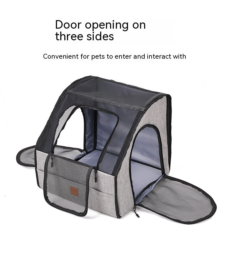Portable Folding Dog Crate for Car Journeys - Soft Sided | Travel Cage & Nest | M & L