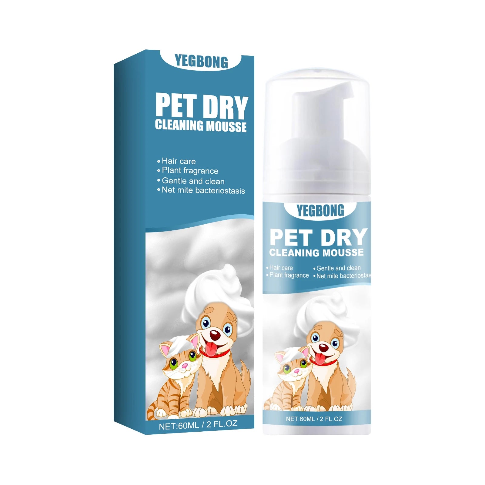 YEGBONG Dry Pet Shampoo – No-Rinse Formula for Sensitive Skin