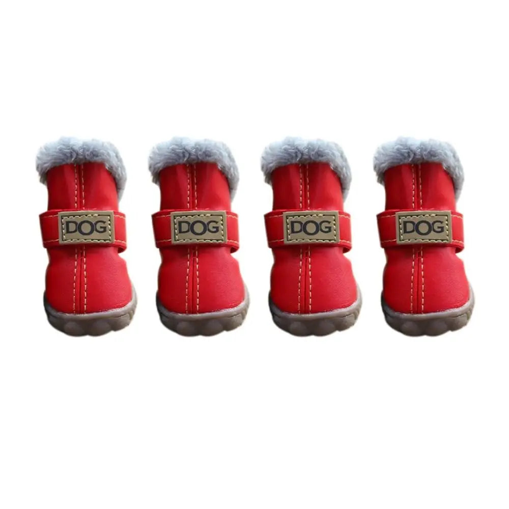 Luxury Ugg Style Soft Plush Winter Dog Snow Boots – Waterproof Non-Slip (Set of 4)