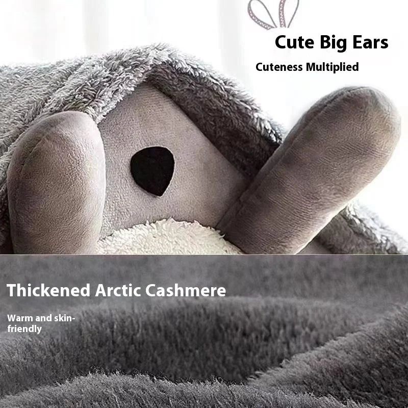 Dog House Style Pet Bed – Cosy Coral Fleece Cave Bed for Small Dogs & Cats | S, M & L