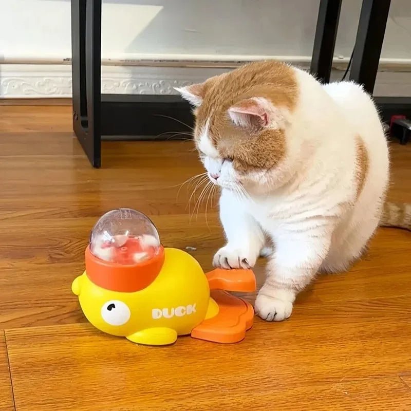 Duck-Shaped Interactive Cat & Dog Treat Dispenser – Puzzle Slow Feeder