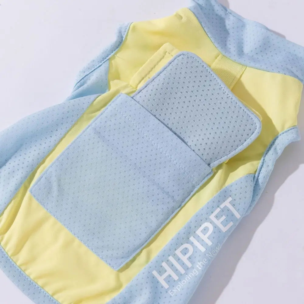 Spring Summer Pet Sunscreen Vest Comfortable Breathable Puppy Mesh T-Shirt Sleeveless with Hat Ice Bag Dog Pullover