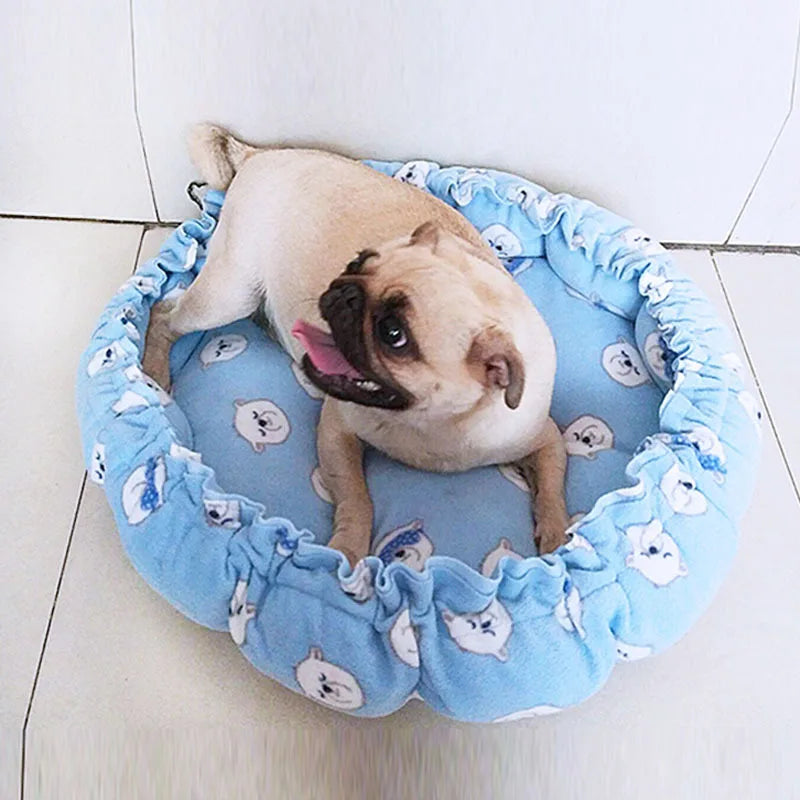Round Plush Pet Nest – Soft Warm Sleeping Bed for Cats & Small Dogs | S, M & L