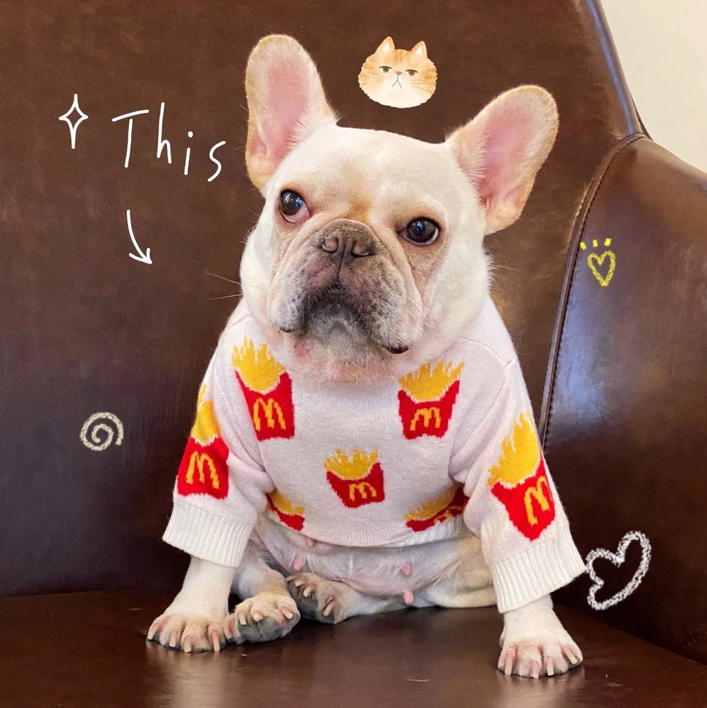 French Fries McD's Dog Sweater – Cute  Pet Jumper