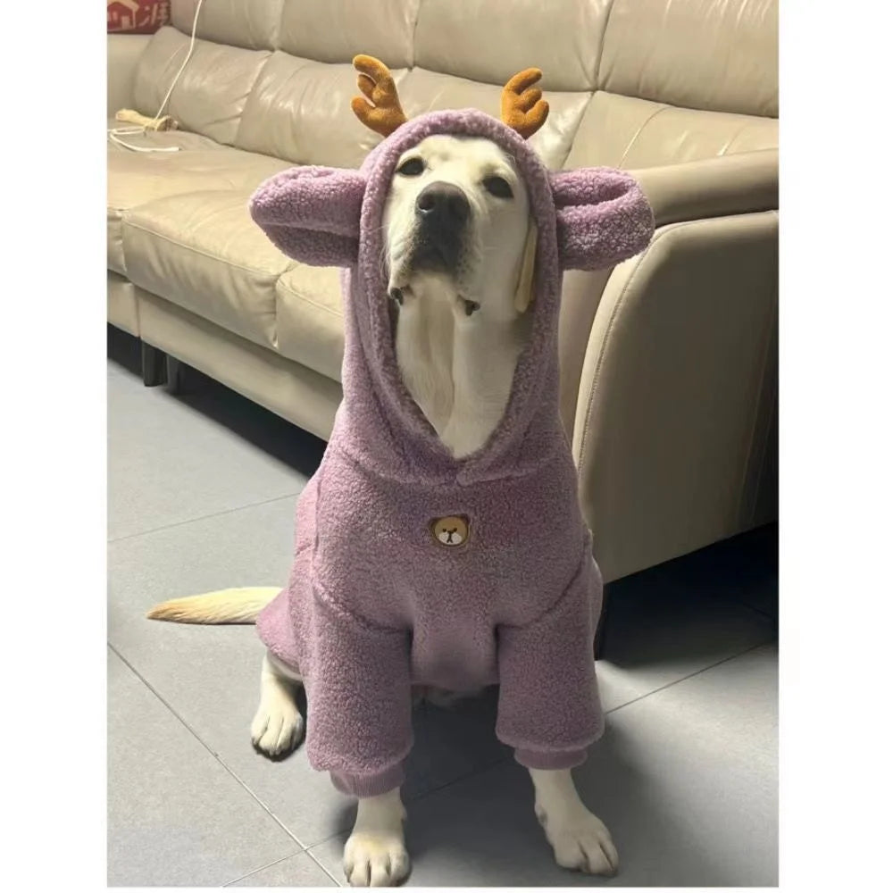 Large Dog Winter Hoodie – Warm Fleece Coat for Large Breeds