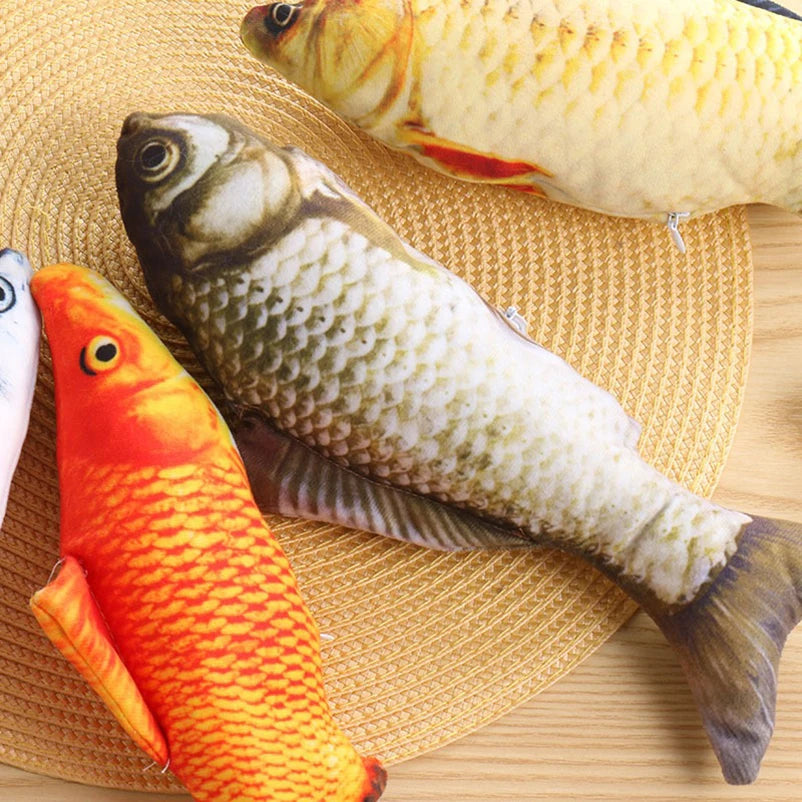 Realistic Fish Cat Toy – PP Cotton Plush Catnip-Style Chew & Tease Toy | 8 Designs