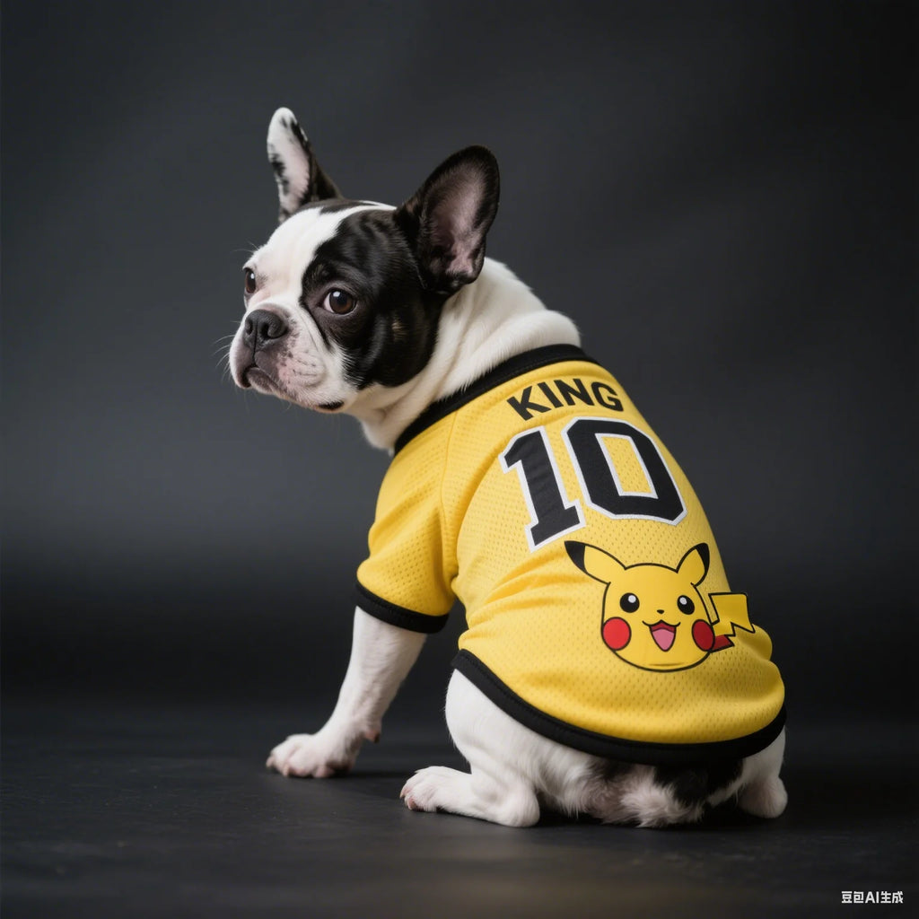 Pikachu Soccer Jersey Dog Costume – Breathable Sports Outfit