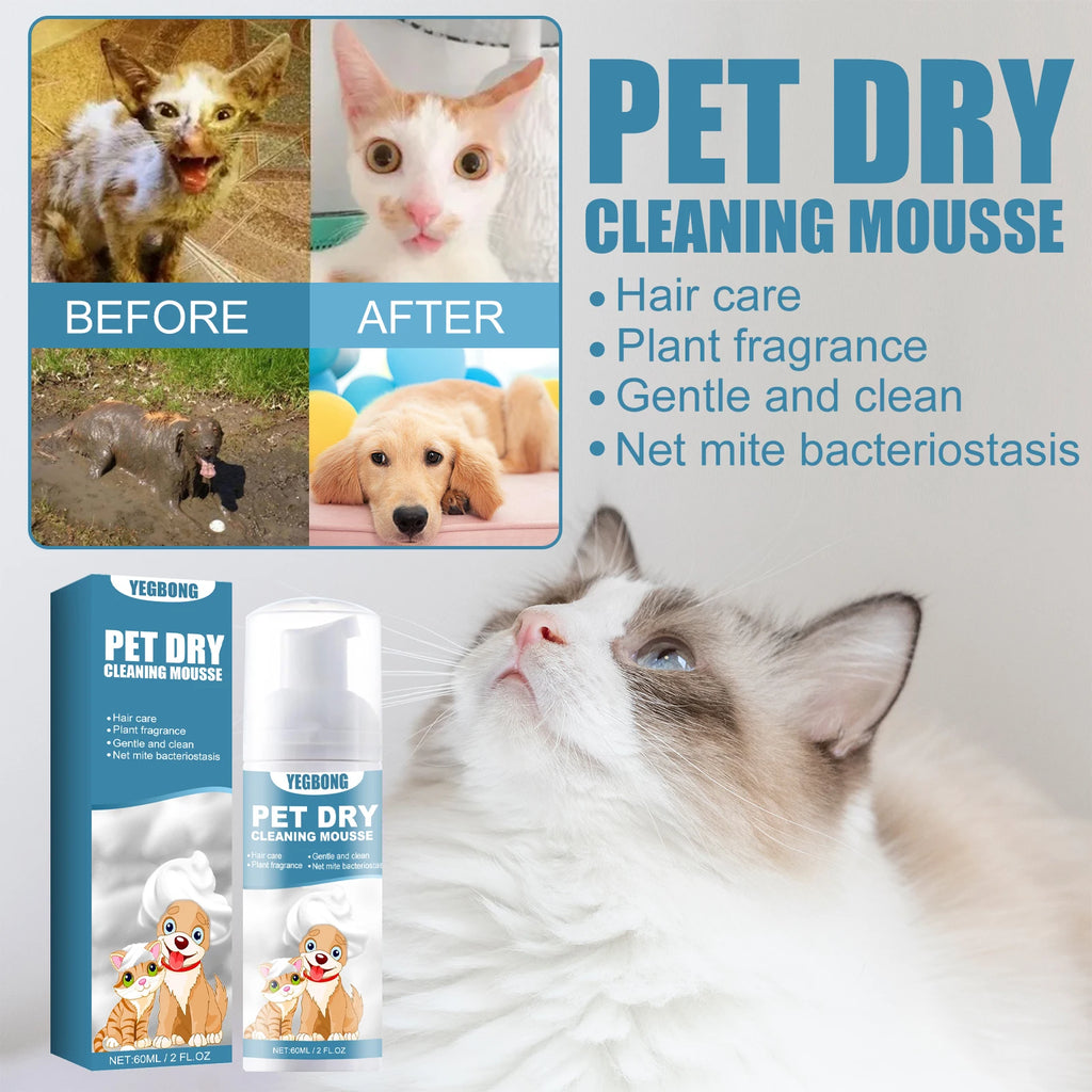 YEGBONG Dry Pet Shampoo – No-Rinse Formula for Sensitive Skin