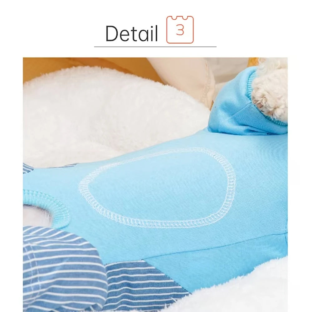 Minion Style Striped Pet Shirt – Breathable Cotton for Dogs & Cats