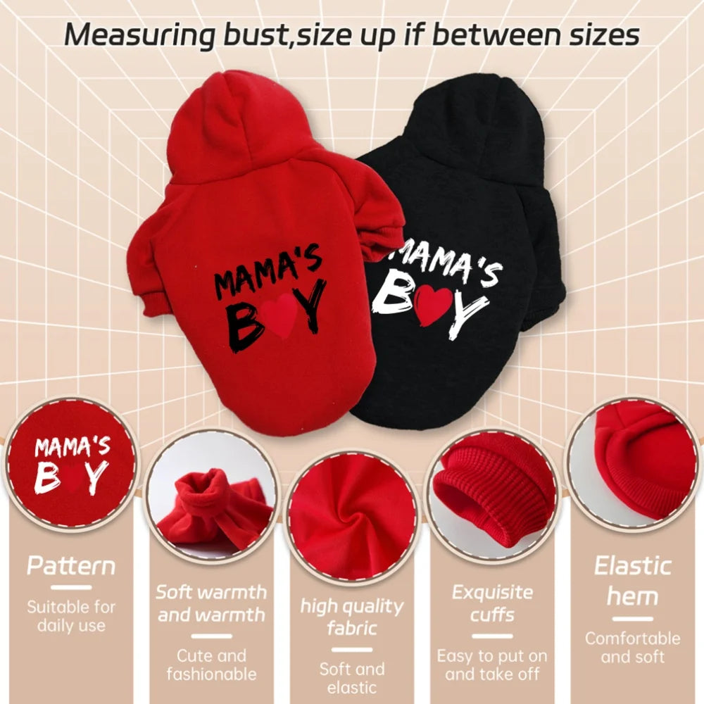 MAMA's Boy Dog Hoodie & Leash Set – 2pcs Matching Outfit