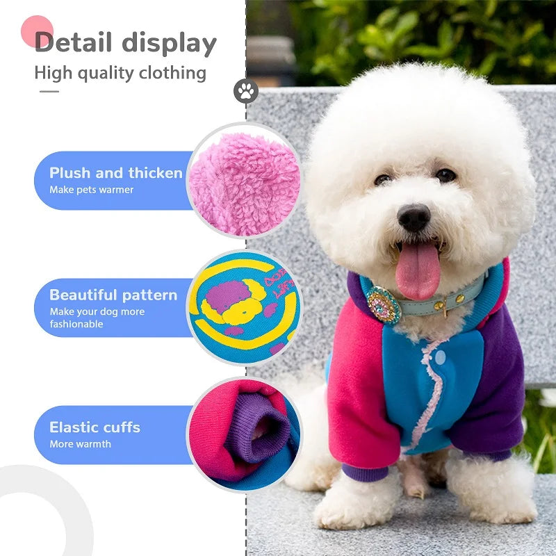 Lightweight Windproof Dog Hoodie – Warm Winter Coat for Small Dogs | Sizes 8–14