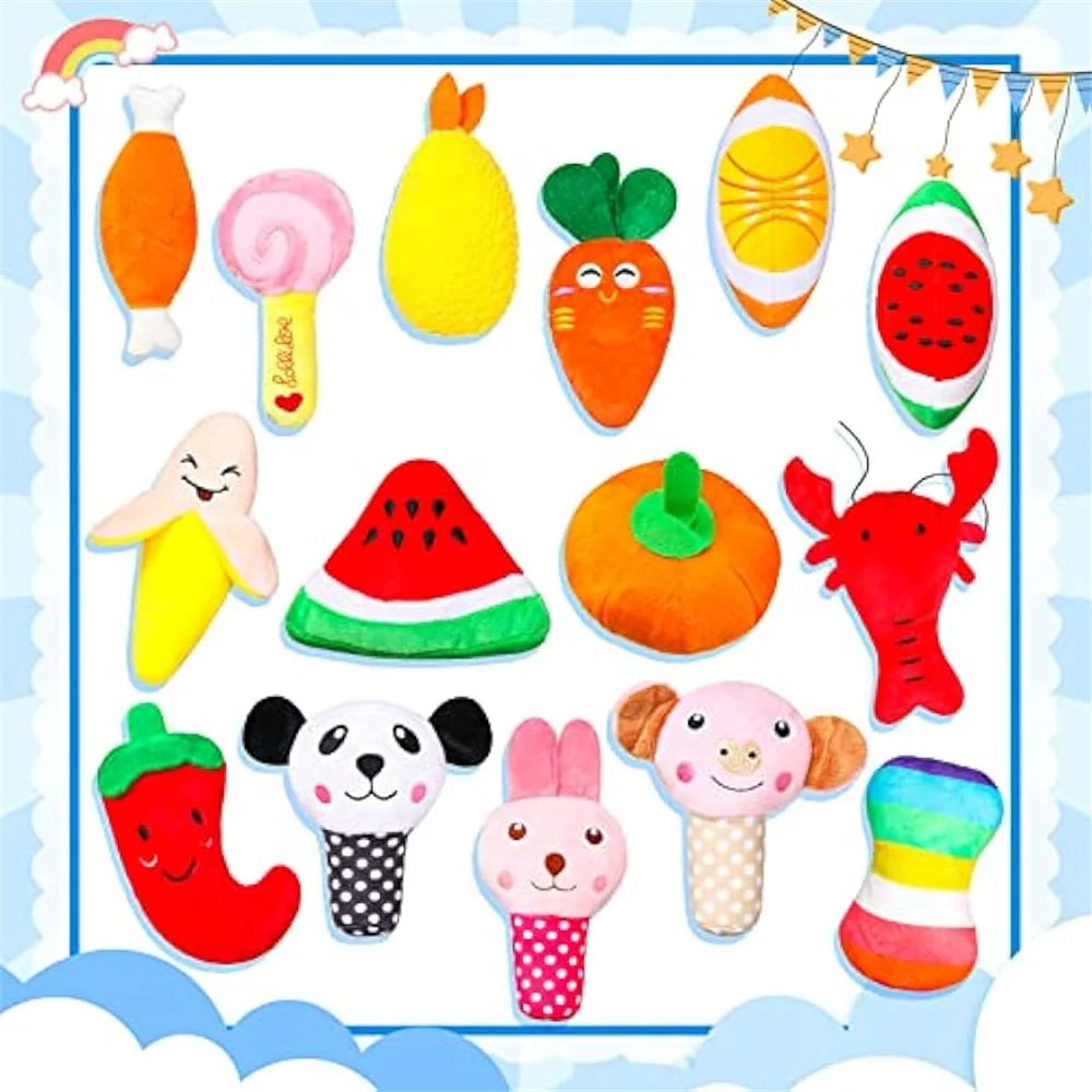 50-Pack Plush Squeaky Dog Toys – Bulk Set for Small & Medium Dogs