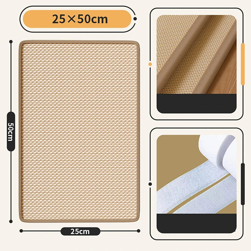 Natural Sisal Cat Scratch Pad – Wall Mountable Claw Grinding Board