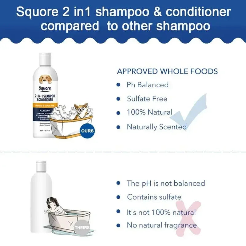 2-in-1 Natural Puppy Shampoo & Conditioner 300ml – pH Balanced