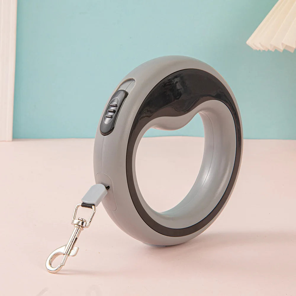 Circa Dog Lead – Automatic Extending Lead for Small & Medium Dogs | Pink, Blue & Grey