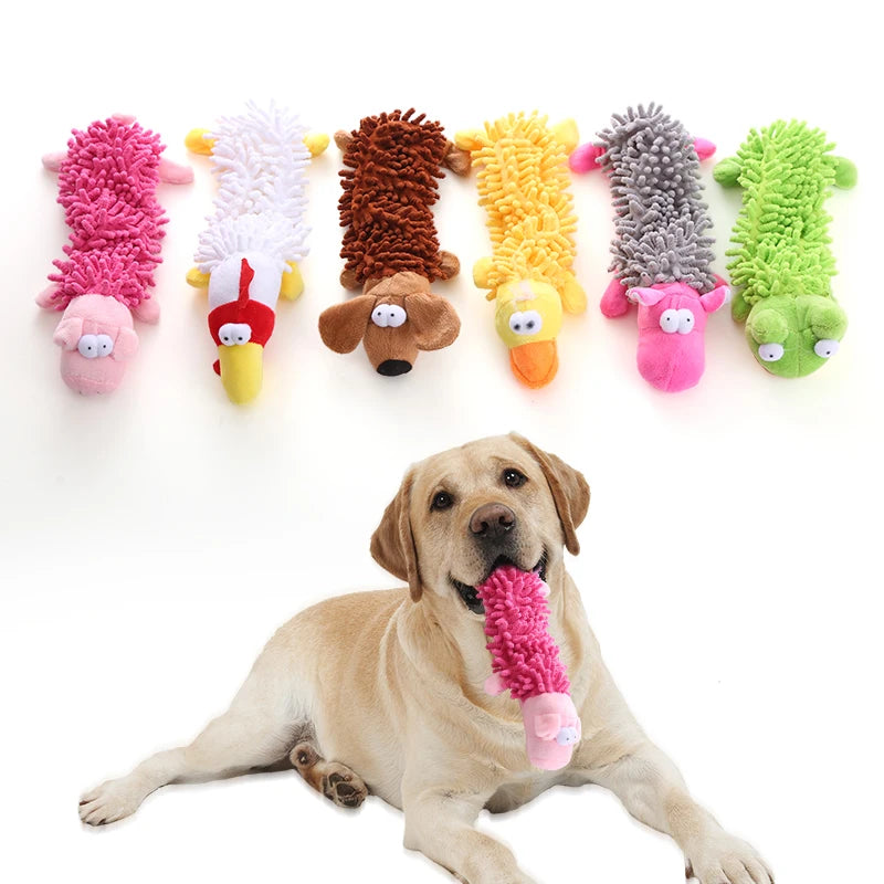 Squeaky Plush Frog & Hippo Dog Toy – Teeth Grinding Chew Toy