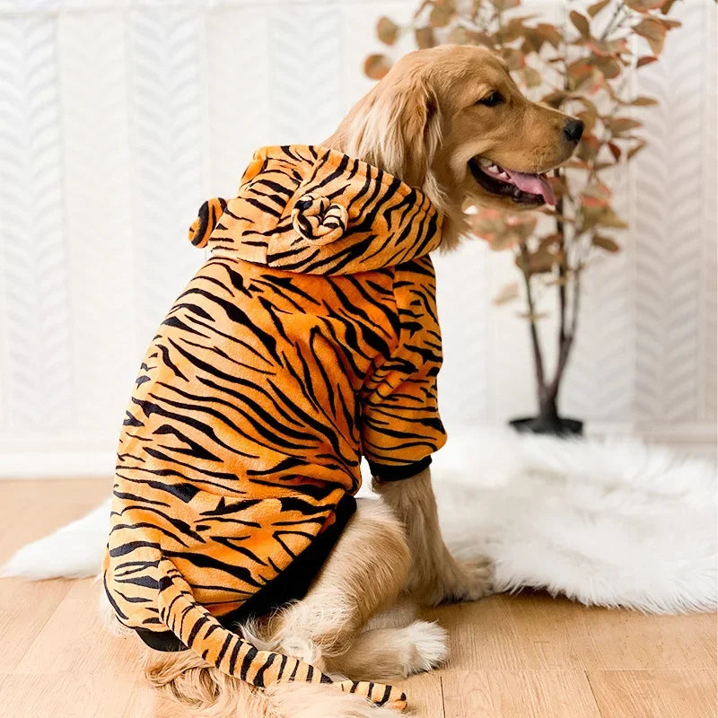 Winter Fleece Dog Pyjama Hoodie – For Golden Retrievers & Large Dogs