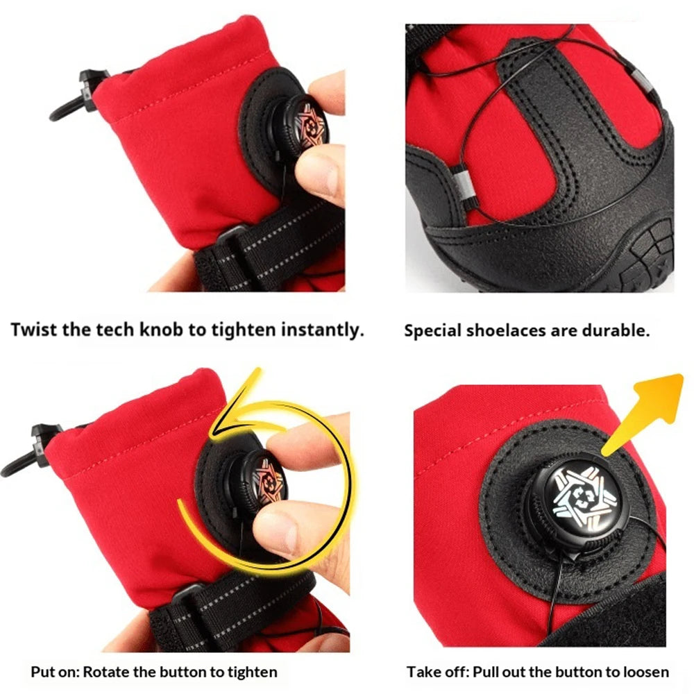 Heavy-Duty Dog Boots with Rotating Dial – Waterproof Outdoor Paw Protectors