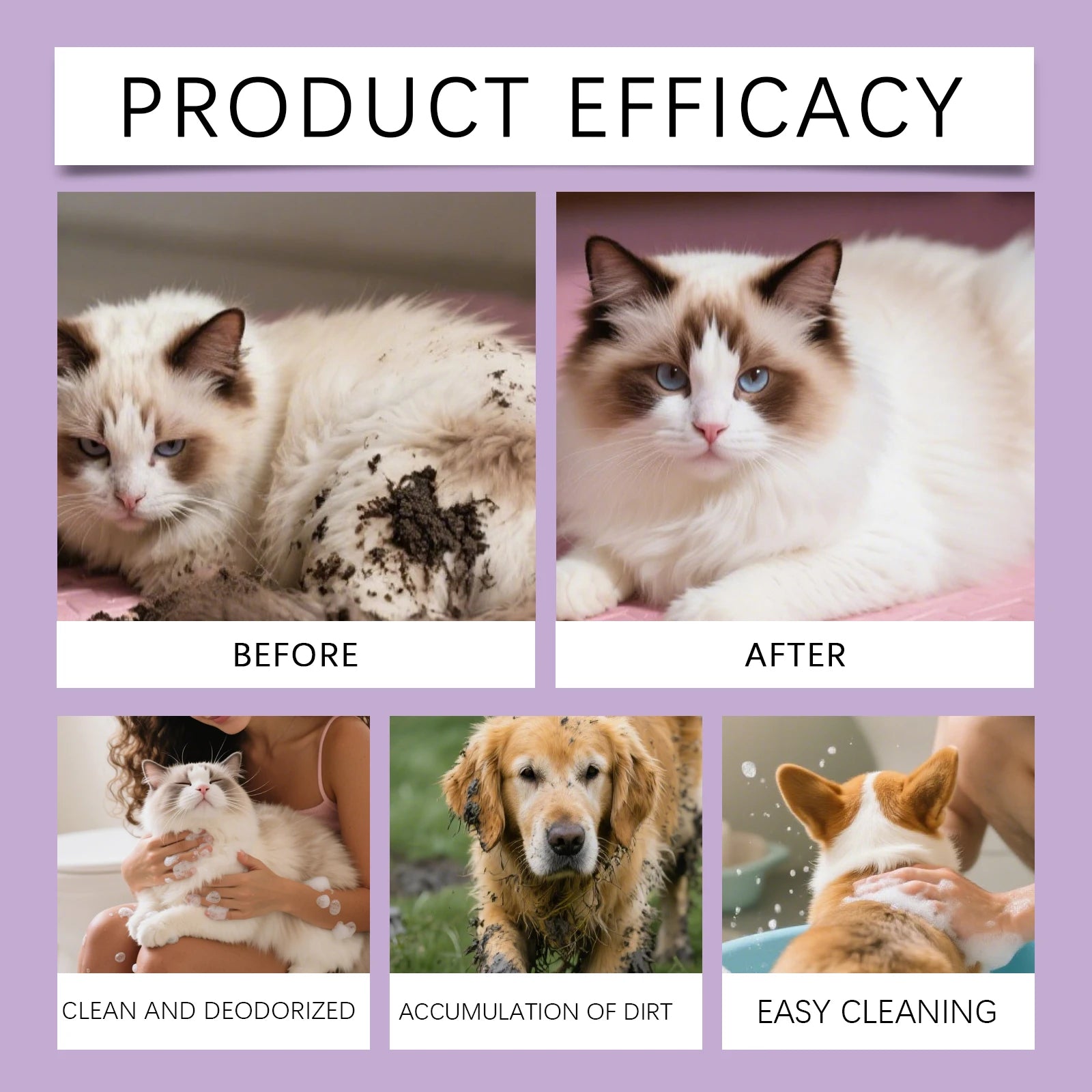 EelJoy No-Rinse Pet Shampoo Mousse – Waterless Foam Cleanser