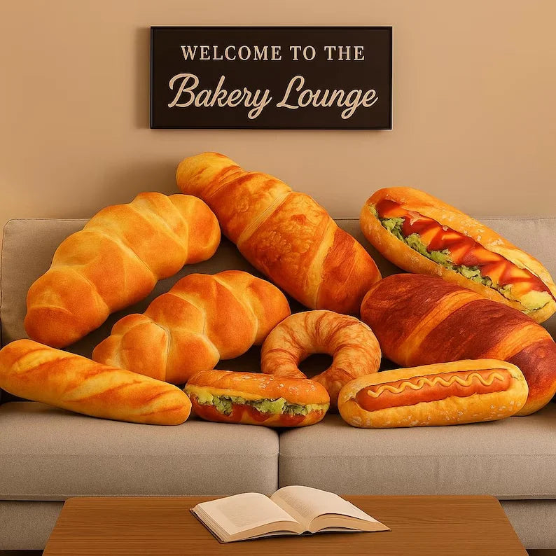 Bread Plush Toy – Baguette, Croissant, Hotdog & More
