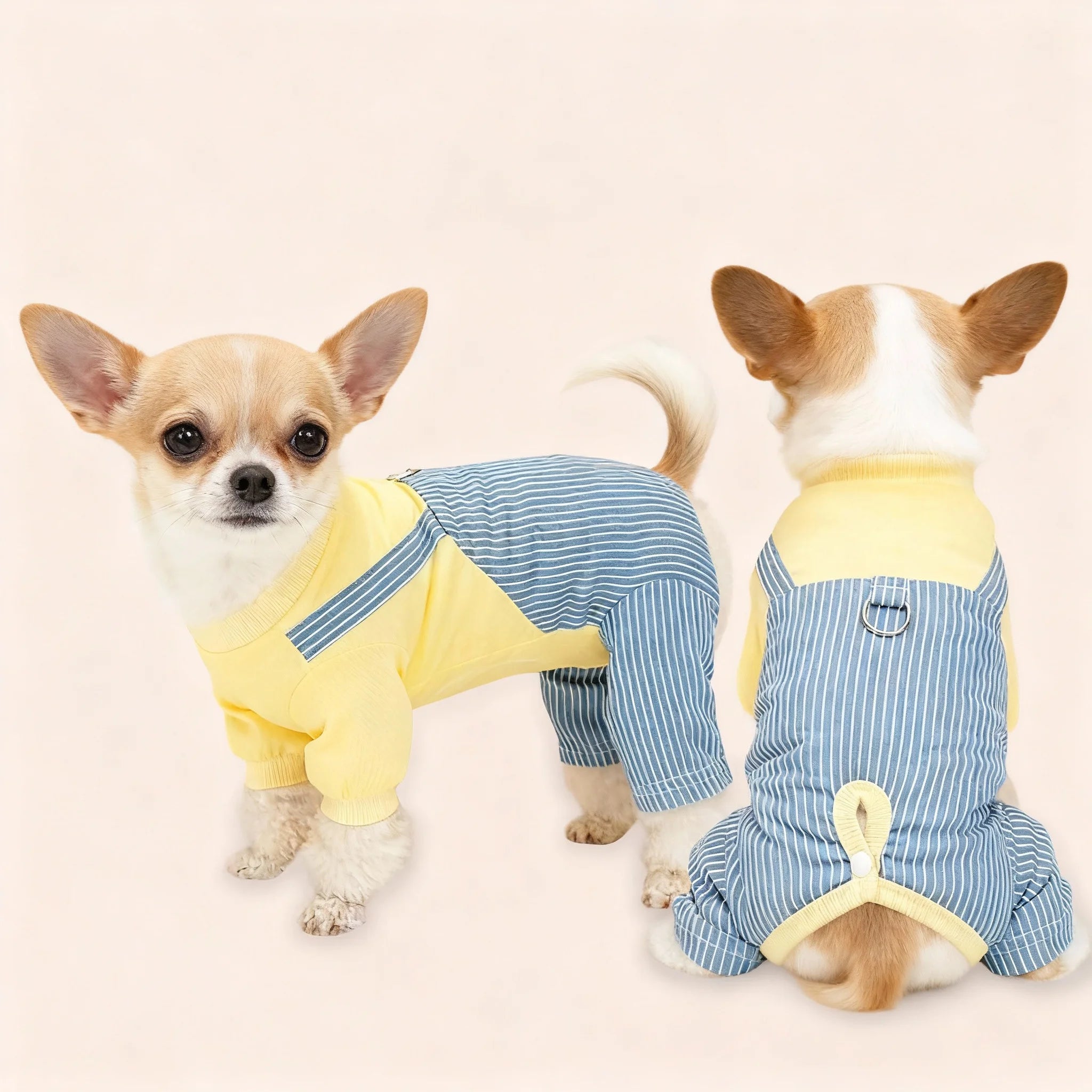 Minion Style Striped Pet Shirt – Breathable Cotton for Dogs & Cats