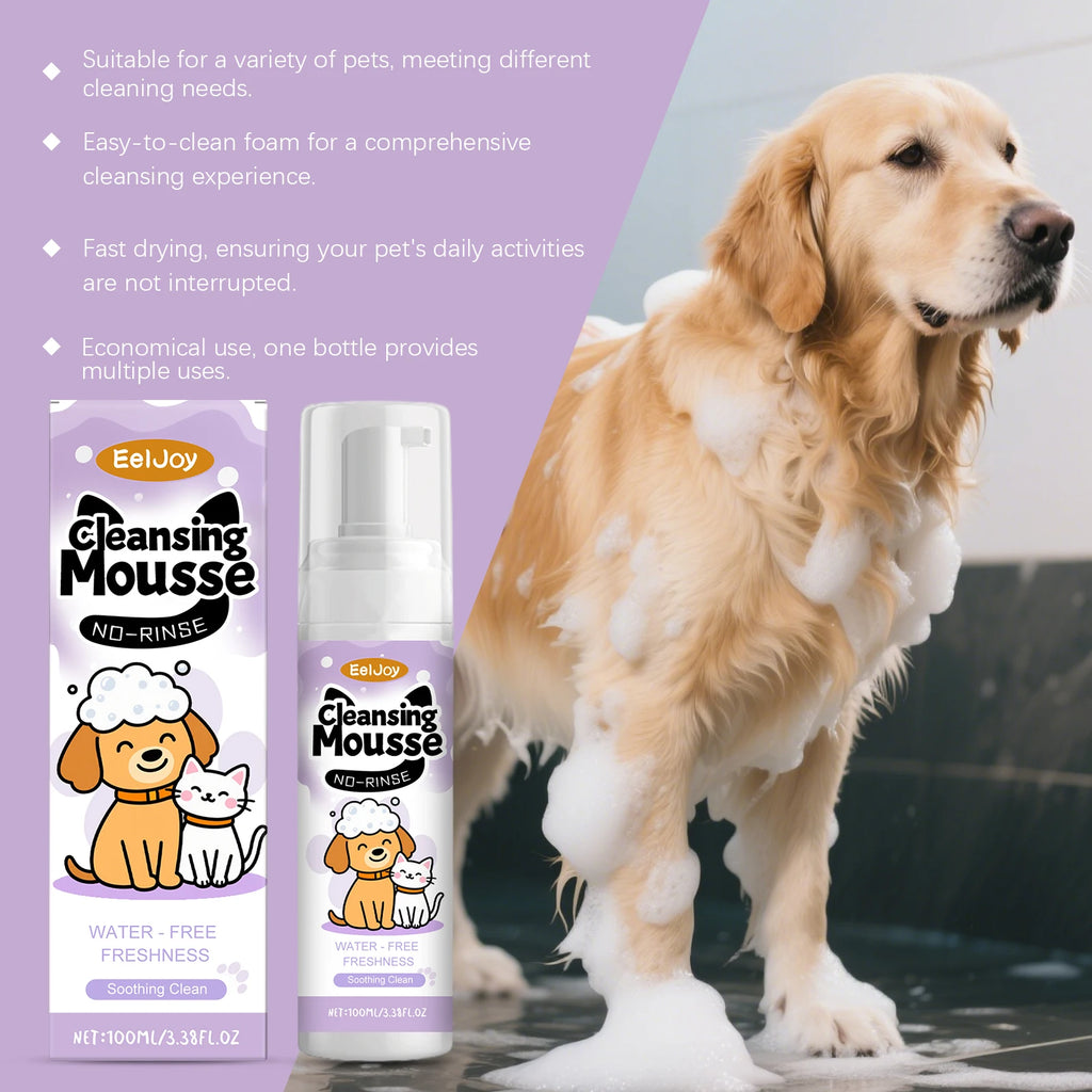 EelJoy No-Rinse Pet Shampoo Mousse – Waterless Foam Cleanser