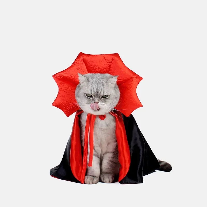 Vampire Cape Pet Costume – Spooky Cloak for Dogs & Cats