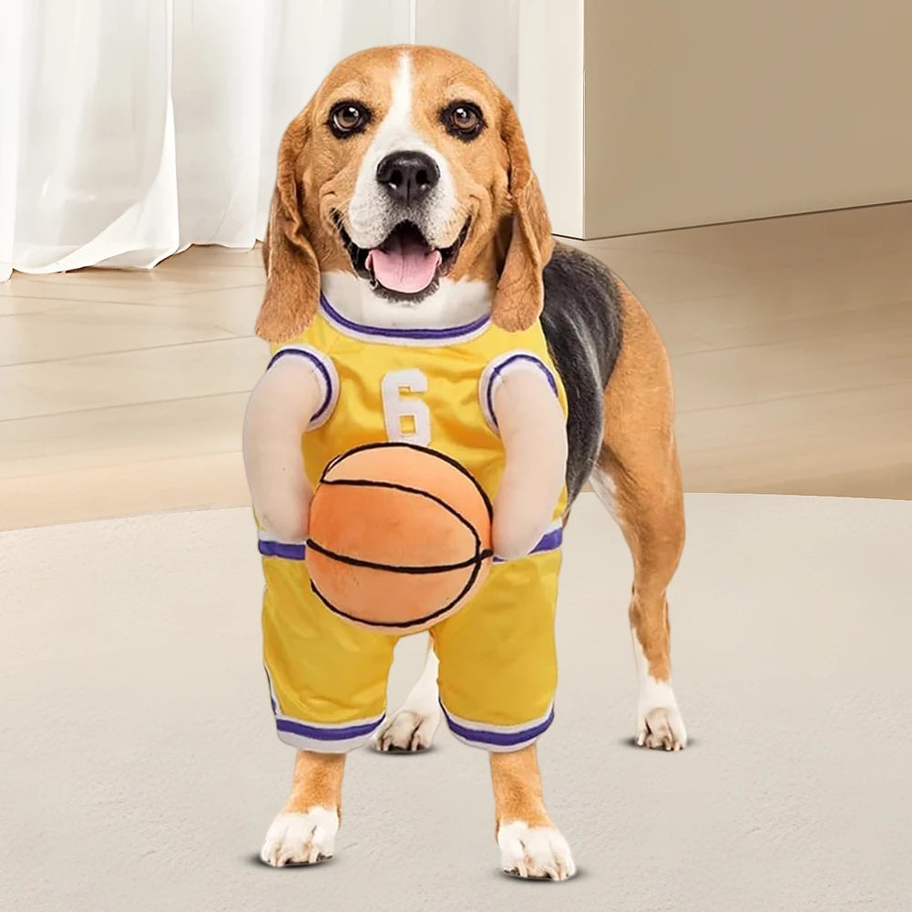 Dog Basketball Player Costume with Ball