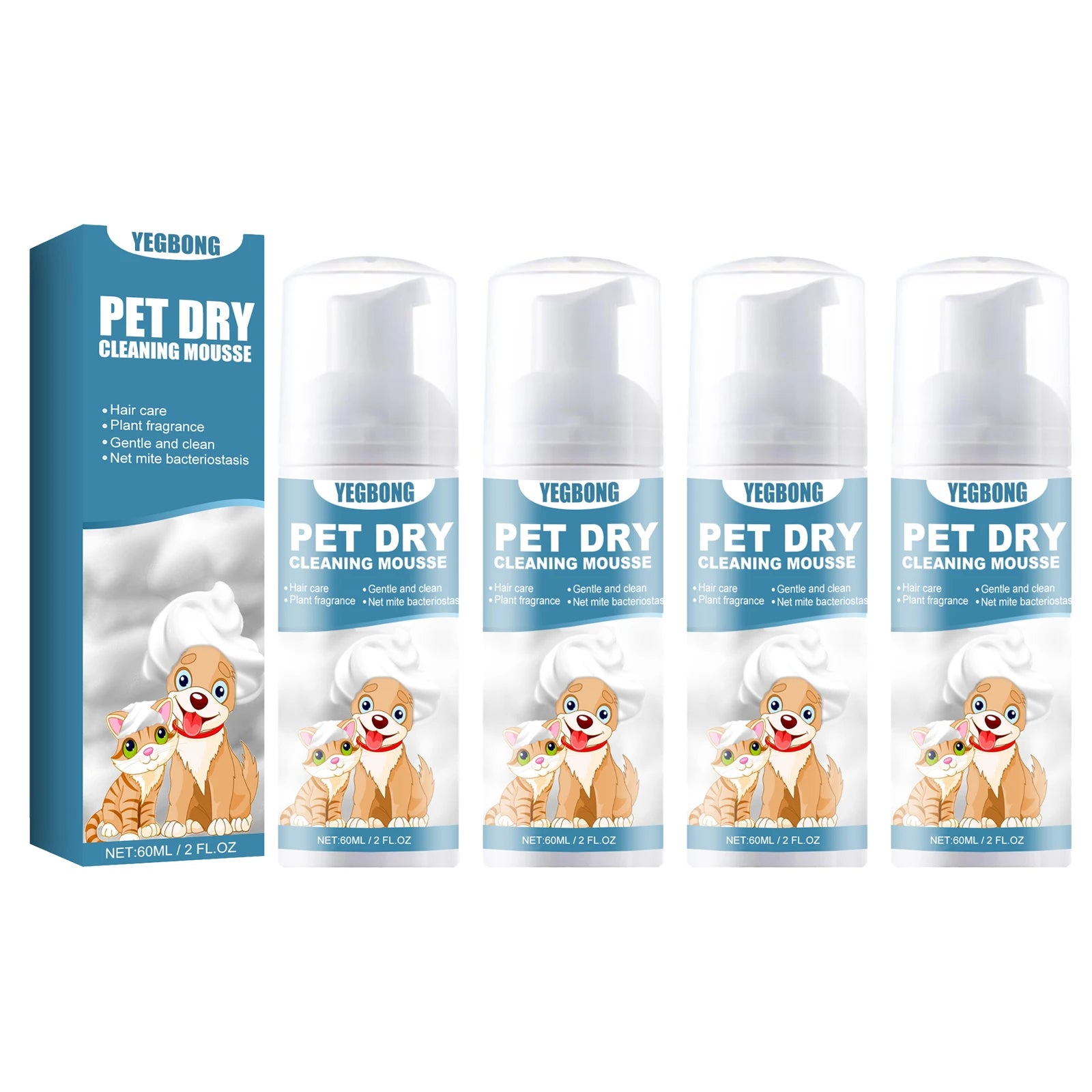 YEGBONG Dry Pet Shampoo – No-Rinse Formula for Sensitive Skin