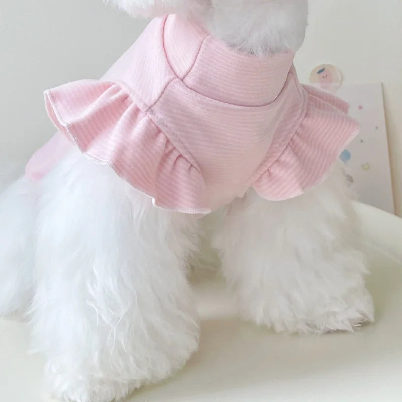 Striped High Neck Pet Pyjama Shirt – Cosy Home Clothing for Dogs & Cats