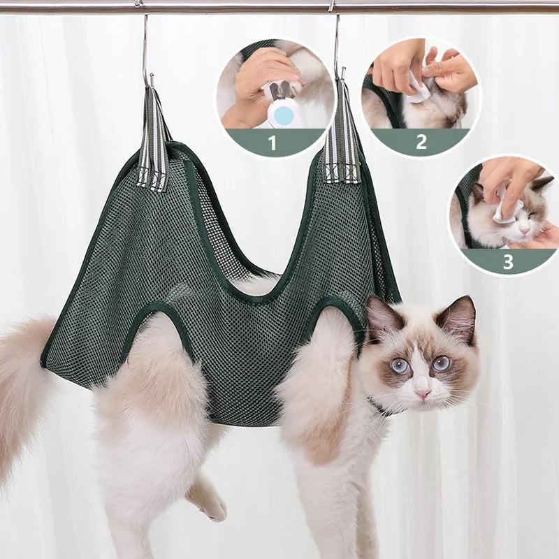 Pet Grooming Hammock & Restraint Bag – Anti-Scratch Nail Trimming Sling for Dogs & Cats | 4 Sizes
