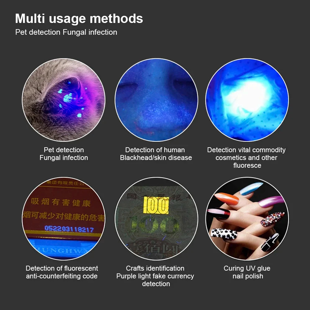 UV Pet Fungus Detection Lamp – Waterproof Veterinary Wood Lamp