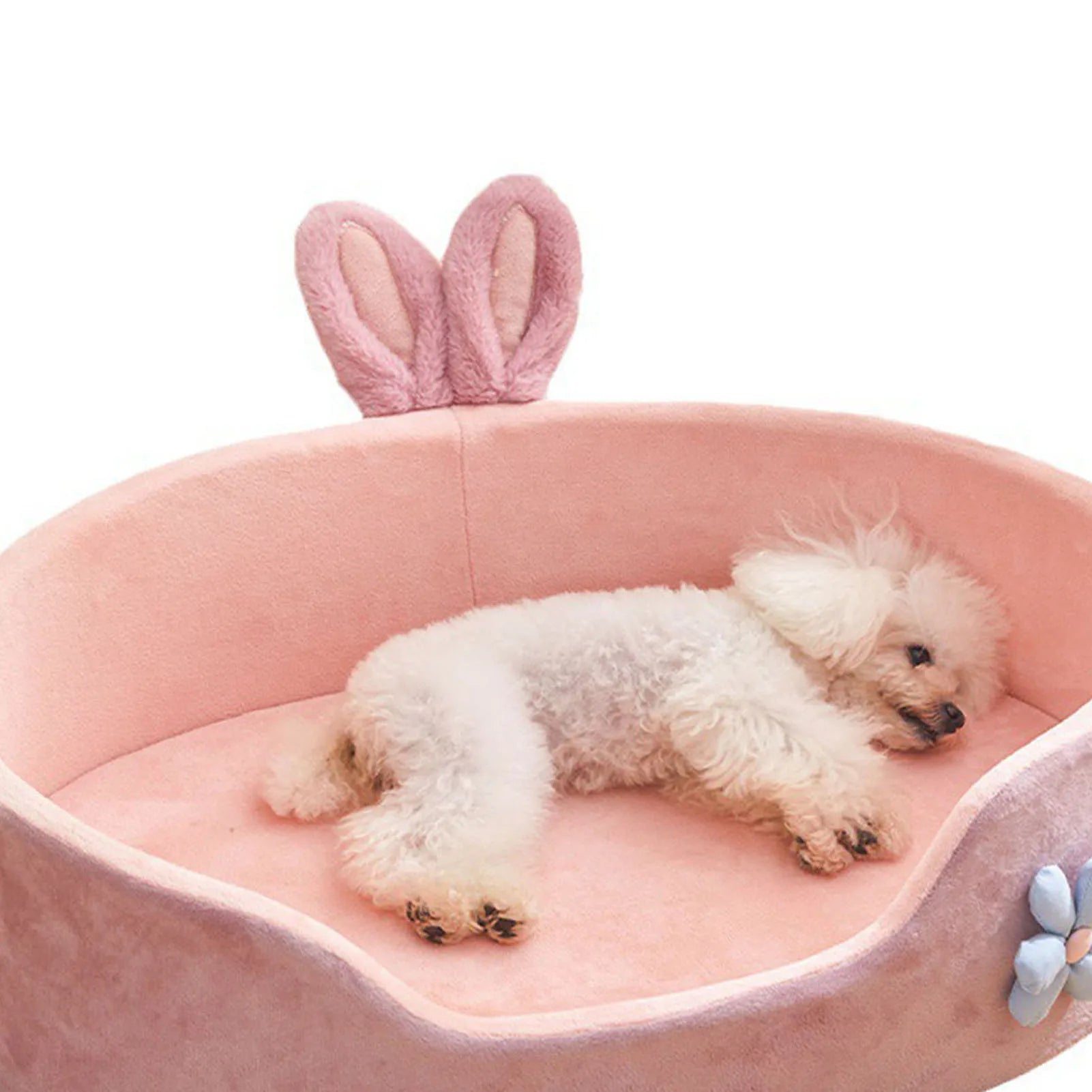 Pink Washable Pet Bed – Soft Detachable Dog & Cat Sleeping Bed | M & L