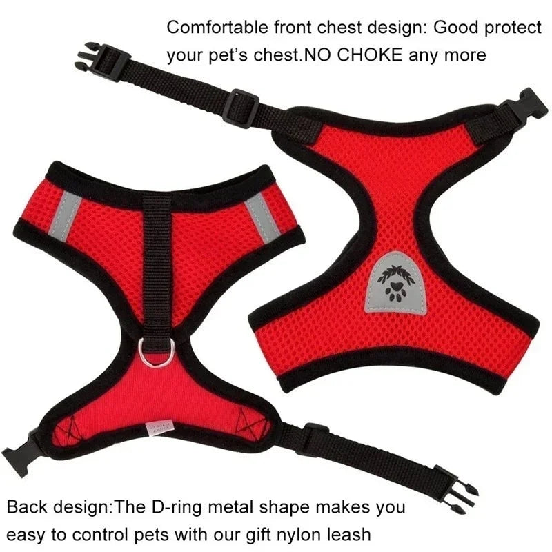 Adjustable Reflective Harness & Lead Set for Cats & Small Dogs | S, M & L
