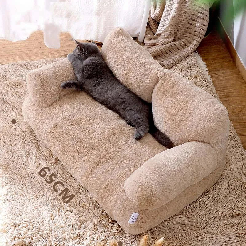 Luxury Plush Cat & Dog Sofa Bed – Winter Warm Pet Nest