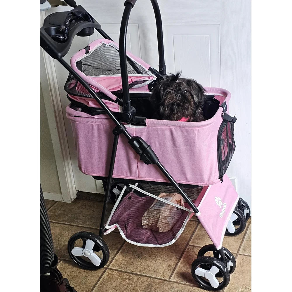 Adorable Pet Stroller for Dogs & Cats – Outdoor Travel (ComfyPawz)