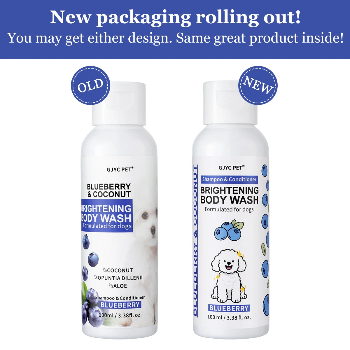 Professional Dog Whitening Shampoo – Blueberry Brightening Formula