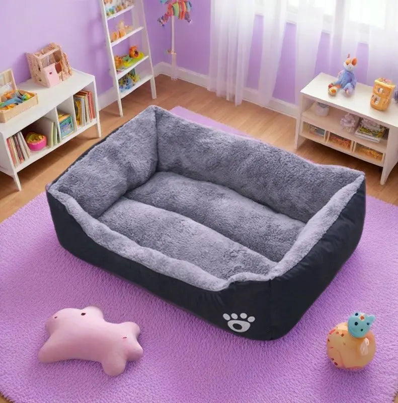 Corduroy Animal Print Pet Mat – Soft Breathable Dog & Cat Cushion | 5 Sizes