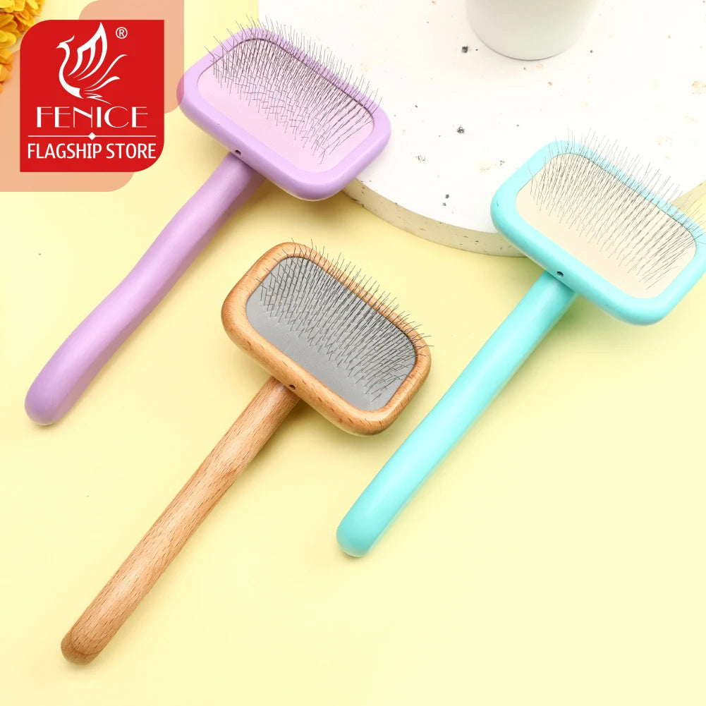 Fenice - Wooden Handle Pet Grooming Needle Comb (Voted No.1 Pet Brush Globally)